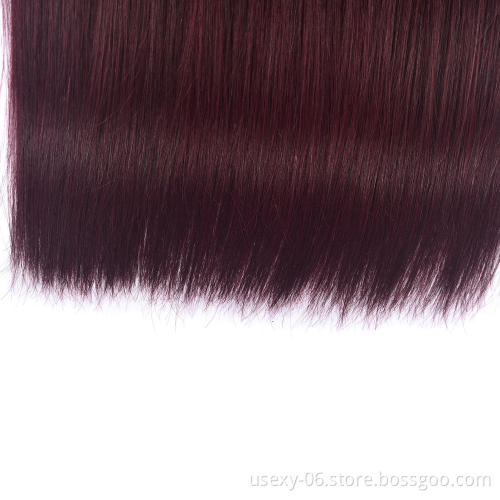 On Sale Unprocessed Human Hair 1B/99J Straight Tone Ombre Virgin Brazilian Hair Extension Bundles
